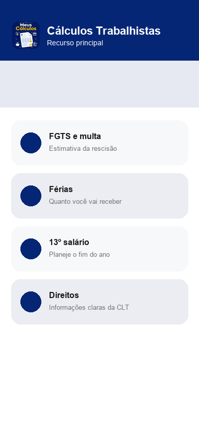 Recurso principal no Cálculos Trabalhistas